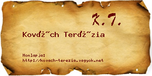 Kovách Terézia névjegykártya